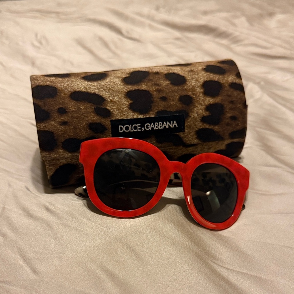 Dolce & Gabbana Red Leopard Sunglasses